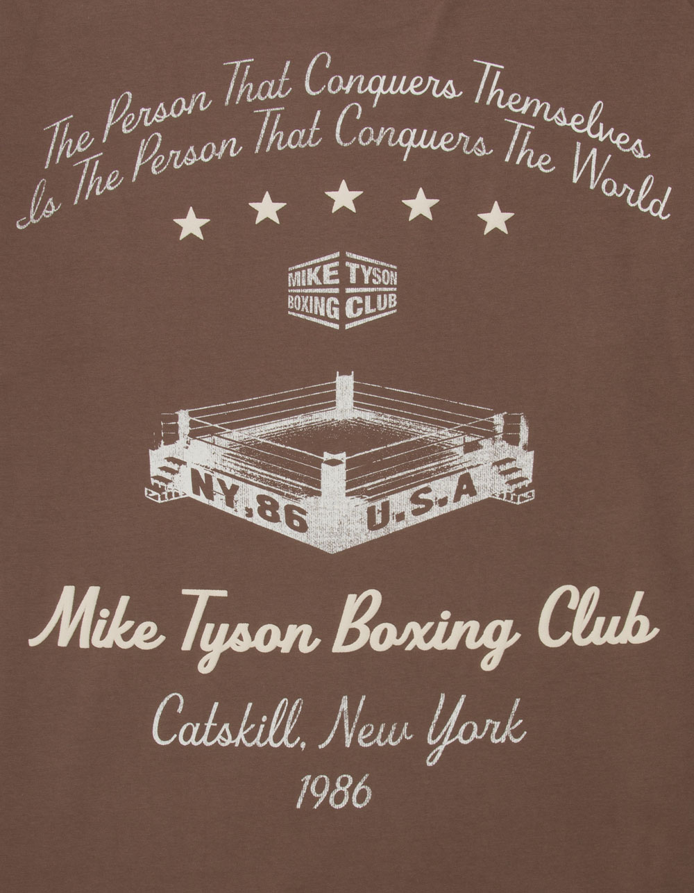 MIKE TYSON Catskill Ring Mens Boxy Tee - BROWN