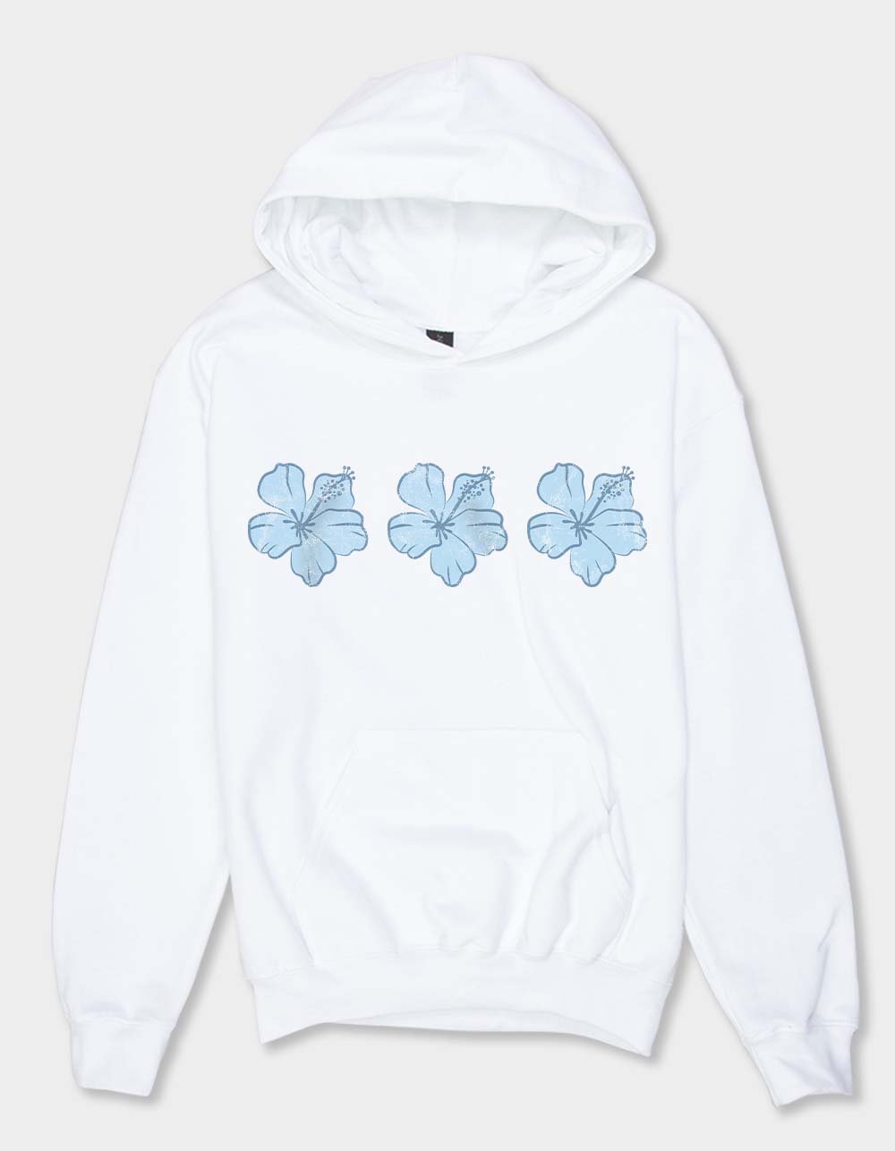 HIBISCUS Trio Unisex Kids Hoodie - WHITE