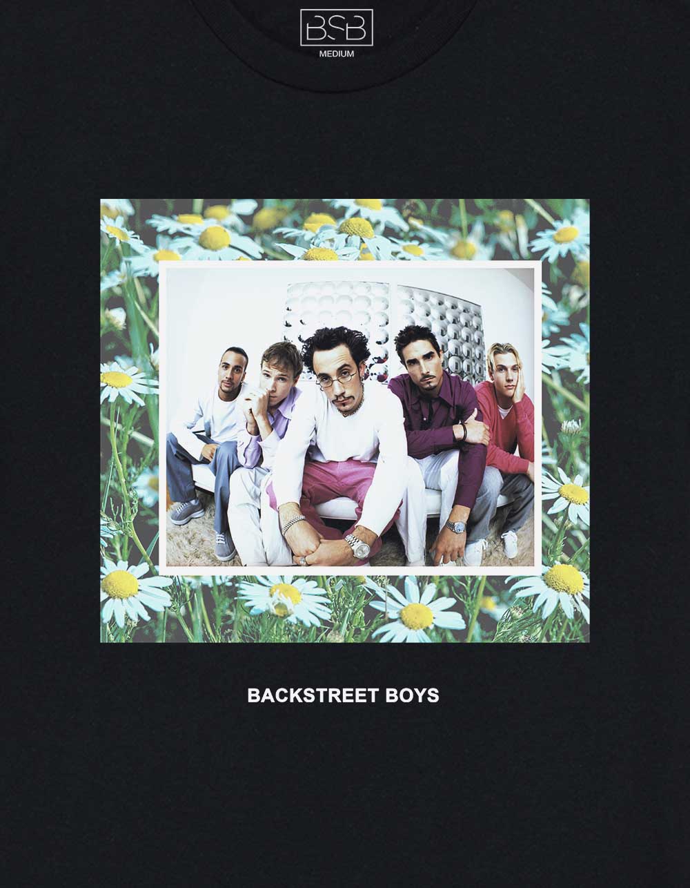 BACKSTREET BOYS Polaroid Daisies Unisex Tee - BLACK