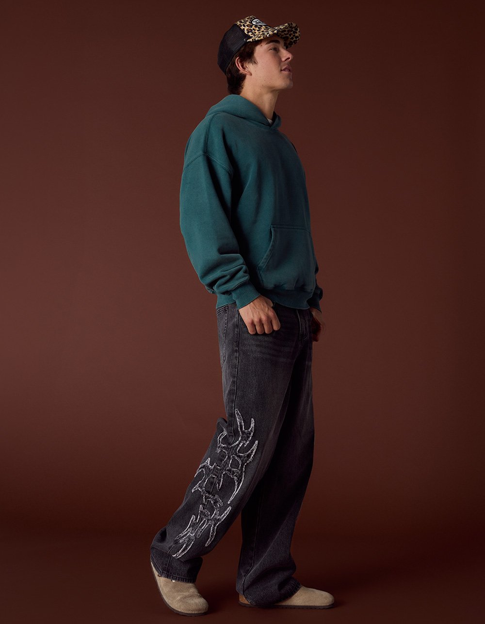 RSQ Mens Oversized Hoodie - DARK GREEN