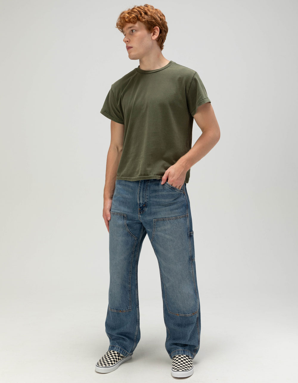 LEVI'S 568 Mens Loose Straight Double-Knee Carpenter Jeans - Detroit WASH LIGHT