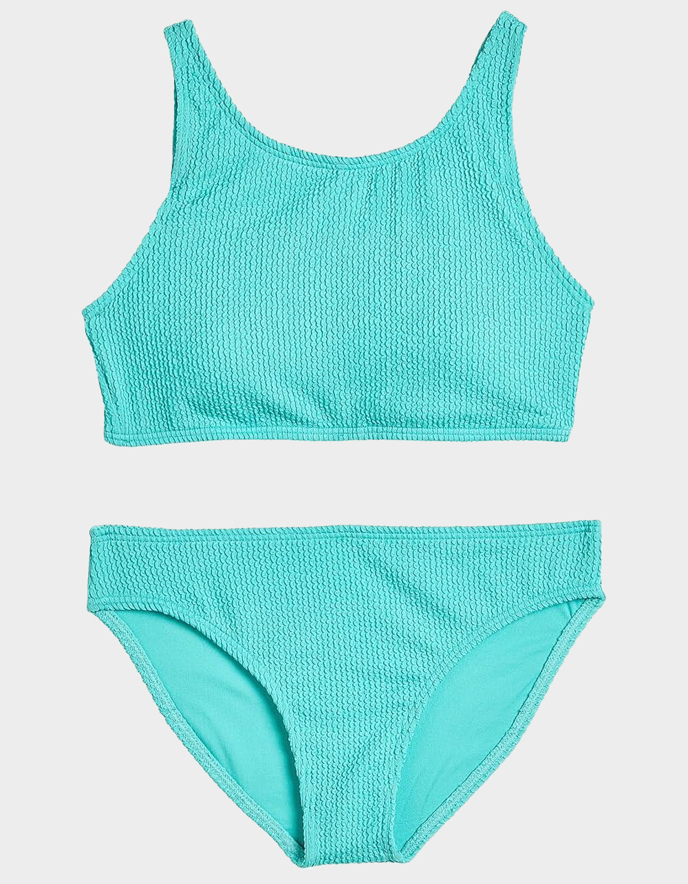 ROXY Texture High Neck Girls Bikini Set - BLUE