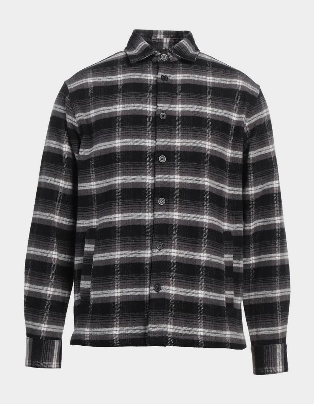 OBEY Reason Mens Long Sleeve Button Up Shirt - BLK/WHT