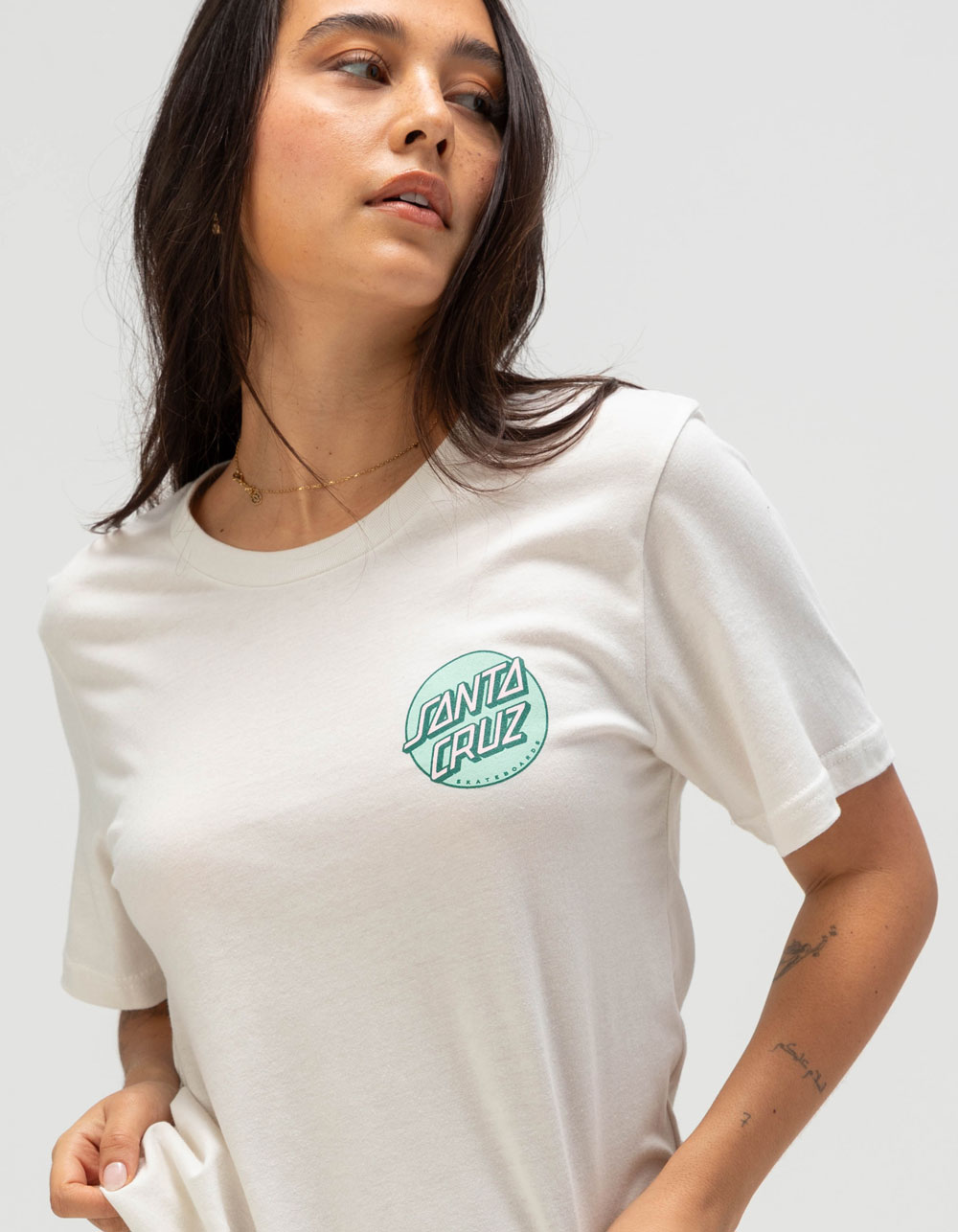 SANTA CRUZ Other Dot Womens Relaxed Tee - WHITE