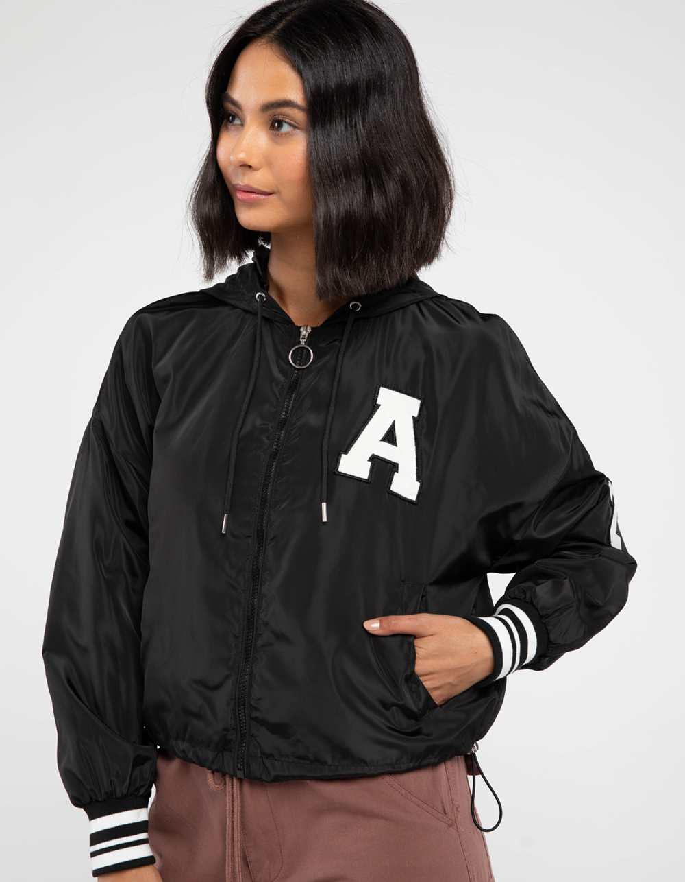 NEW LOOK Womens Nylon Varsity Jacket - BLACK | Tillys