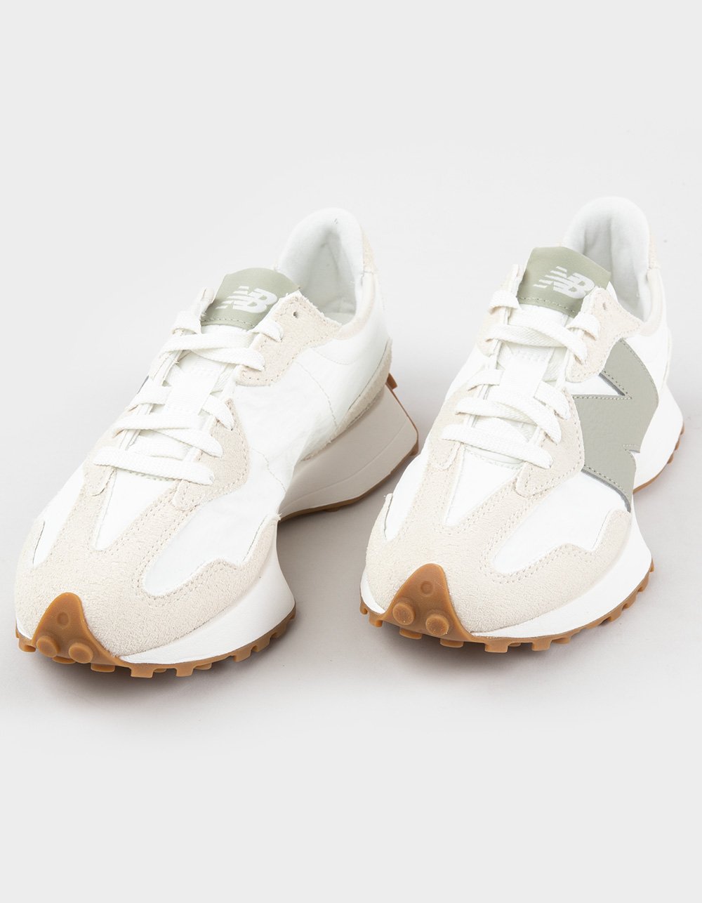 NEW BALANCE 327 Womens Shoes - WHITE/OLIVE