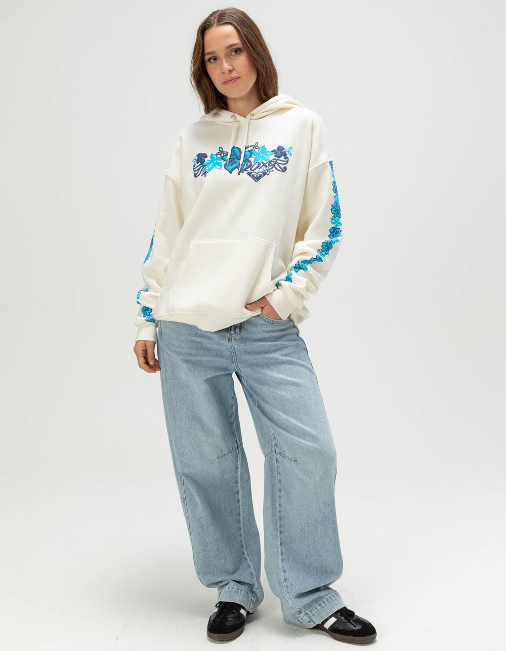ROXY Hibiscus Womens Hoodie - OFF WHITE