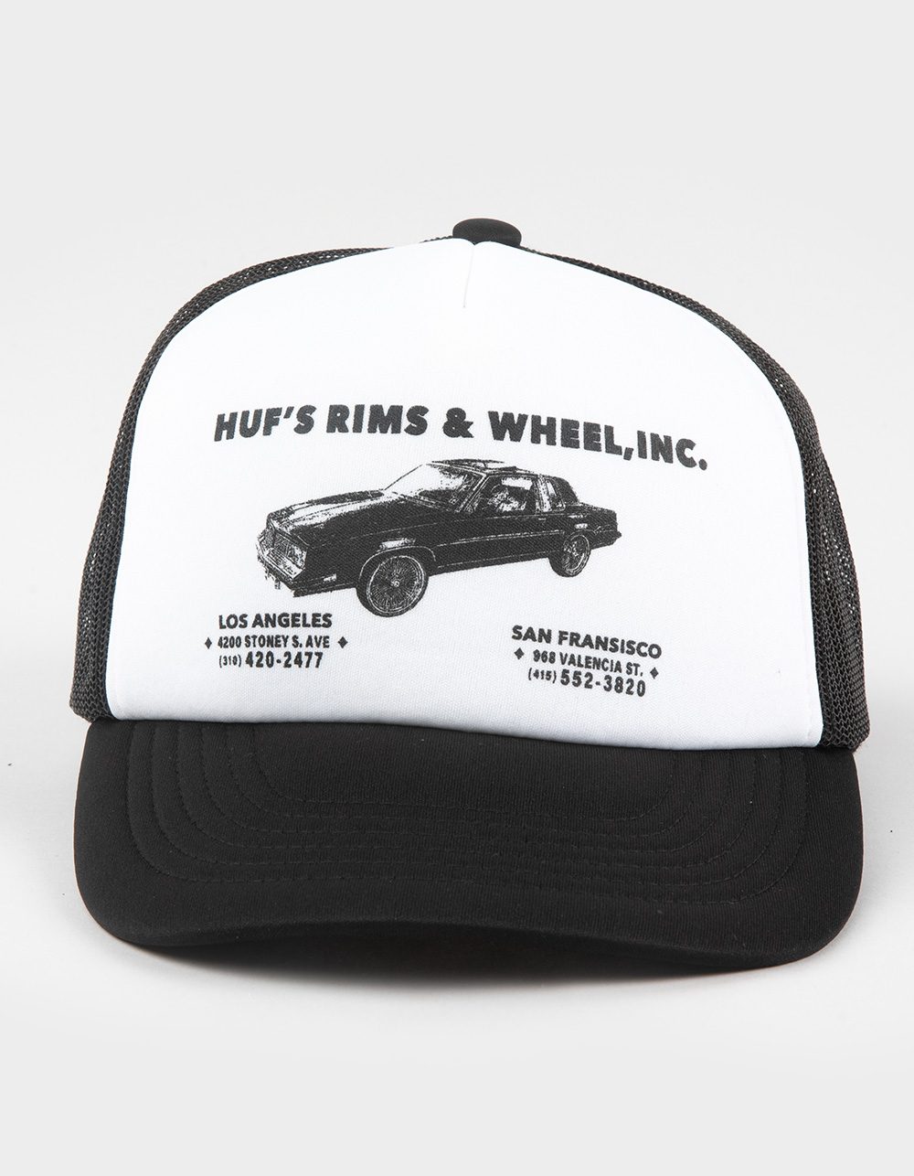 HUF Rims & Wheel Trucker Hat - BLACK/WHITE