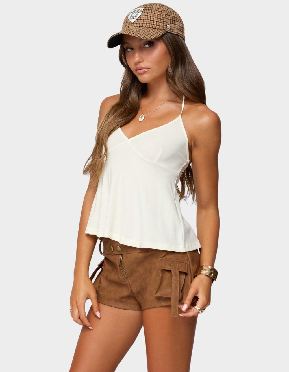 EDIKTED Leonora Halter Babydoll Top