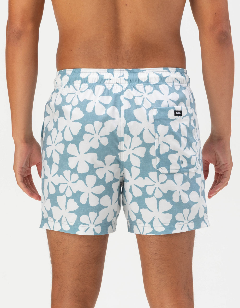 RSQ Mens Tossed Daisy Swim Shorts - CADET