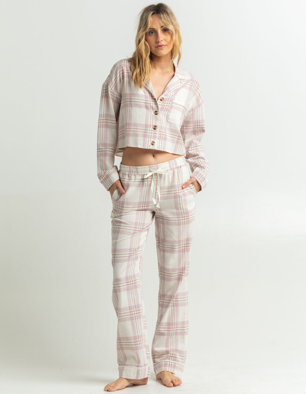 SKY AND SPARROW Womens Plaid PJ Pants 