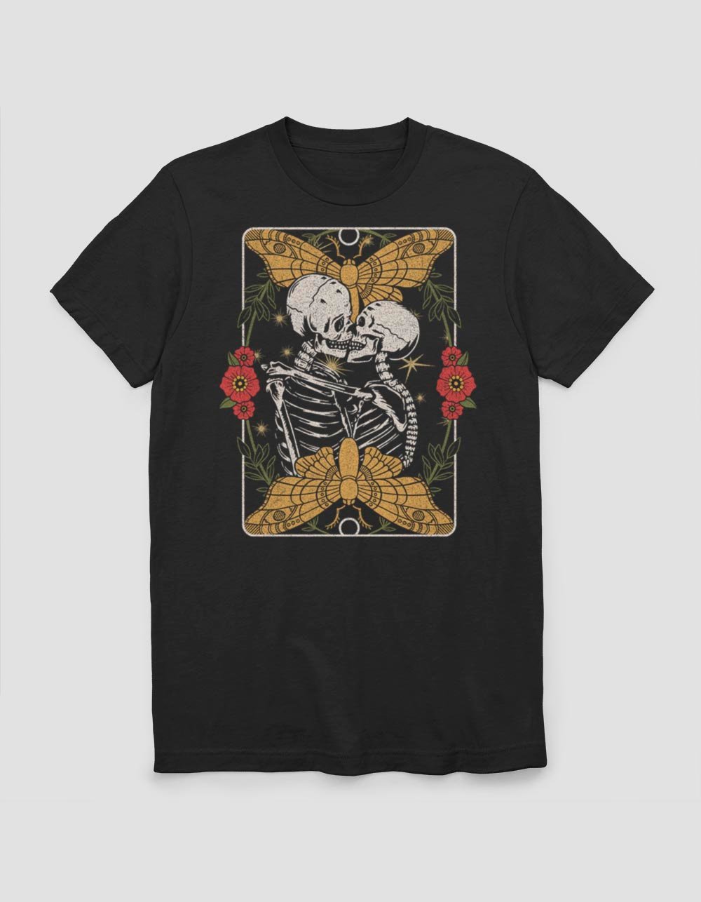 SKELETON Traditional Lover Unisex Tee - BLACK