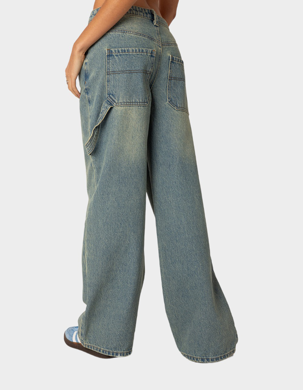 EDIKTED Carpenter Low-Rise Womens Jeans - LIGHT BLUE | Tillys