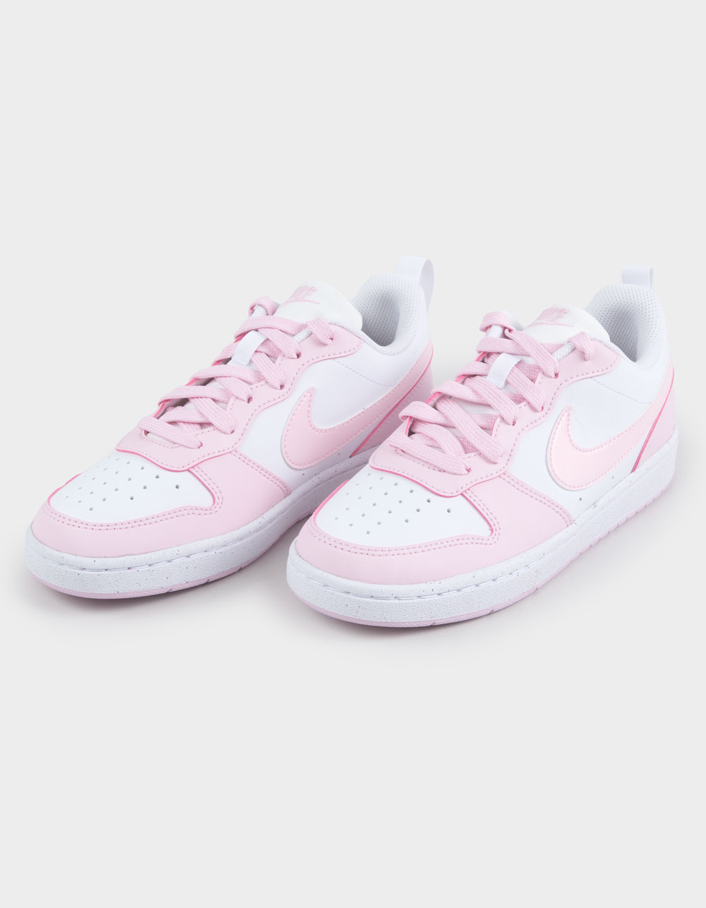 NIKE Court Borough Low Recraft Girls Shoes - WHT/PNK
