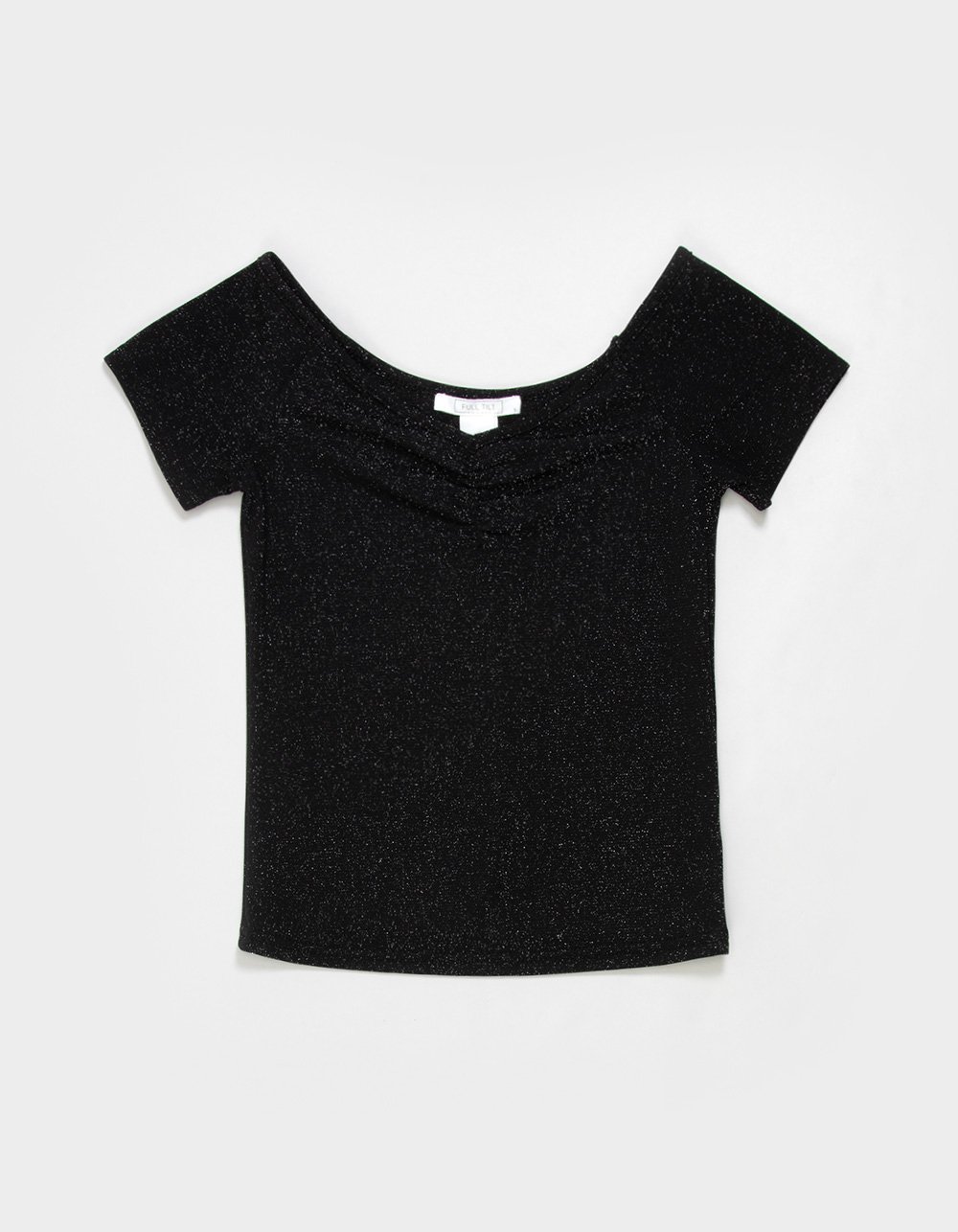 FULL TILT Sparkle Cinch Girls Tee - BLACK