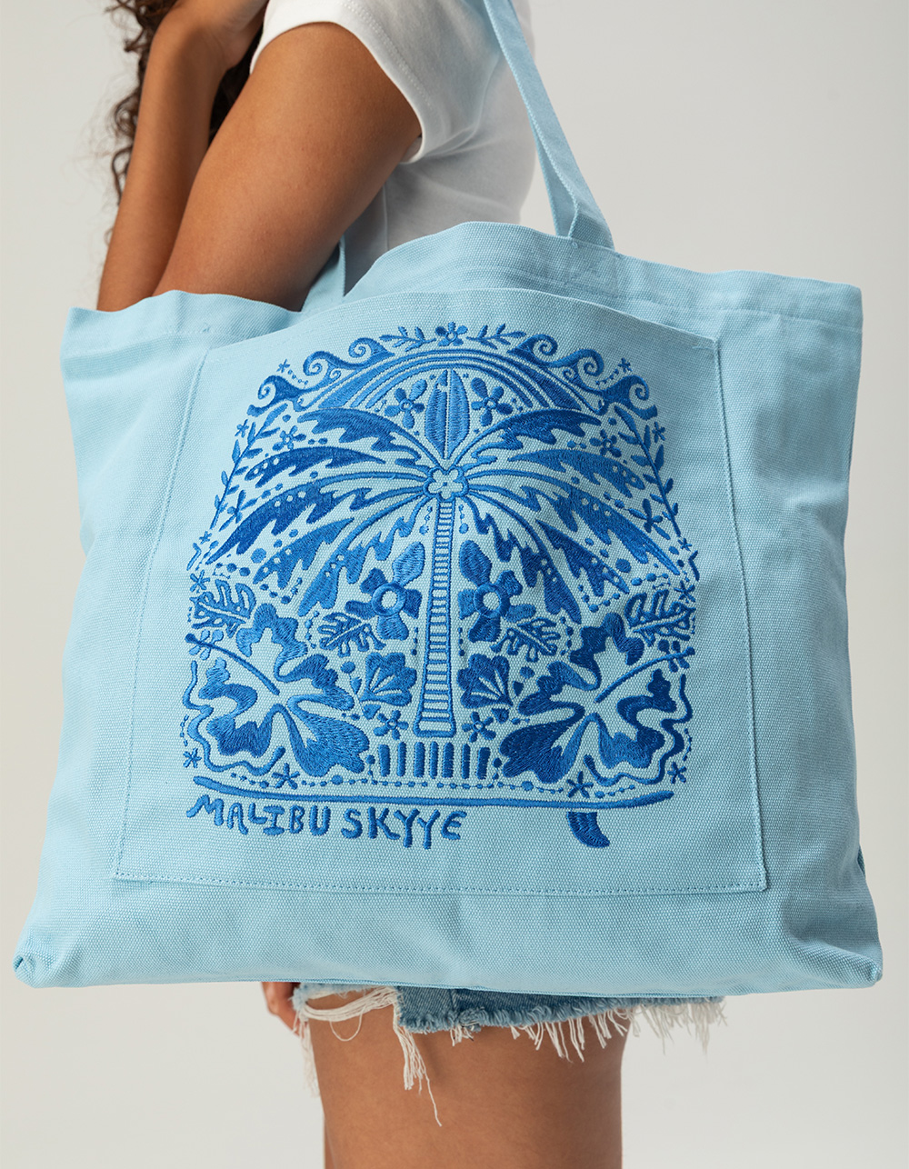MALIBU SKYYE Coastal Palms Tote Bag - BLUE