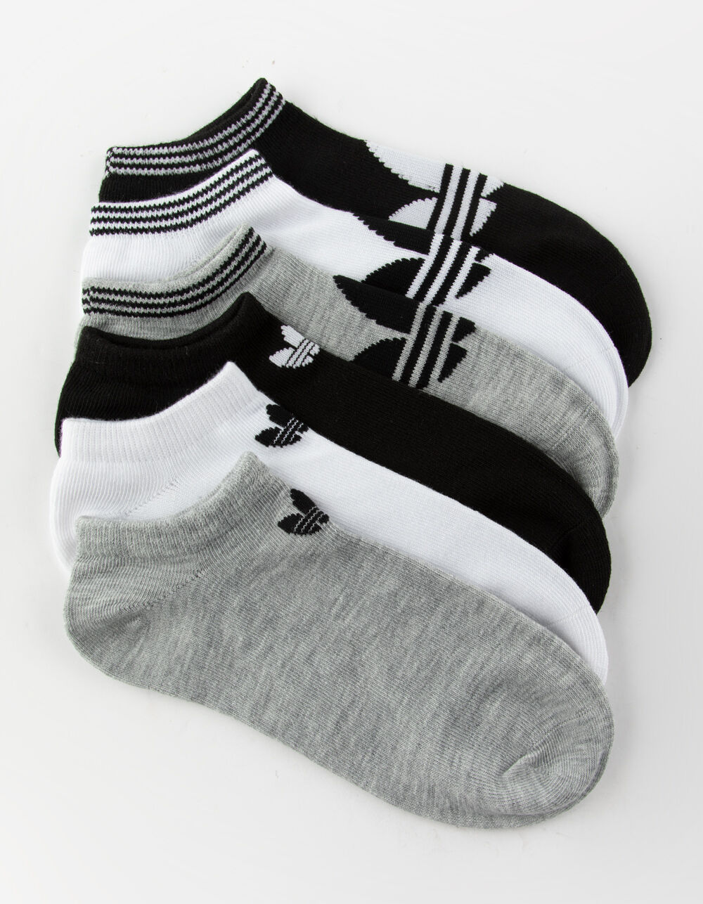 ADIDAS 6 Pack Originals Trefoil Black & White Womens Ankle Socks image number 0