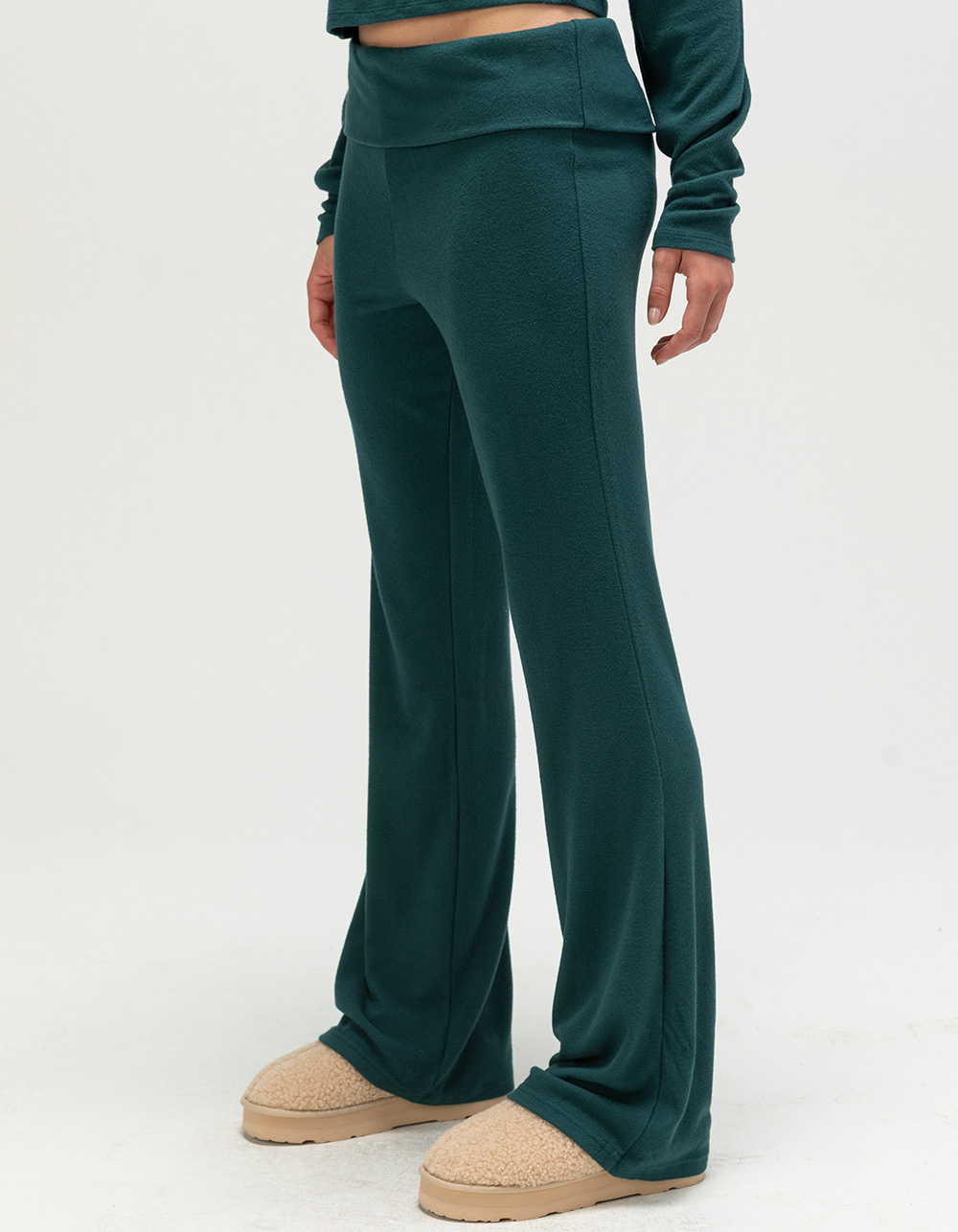FULL TILT Brushed Fold Over Flare Womens Pants