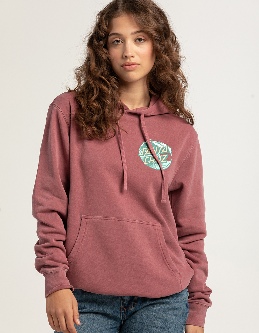 Santa Cruz Womens Sage Strip Front Hoodie Clay