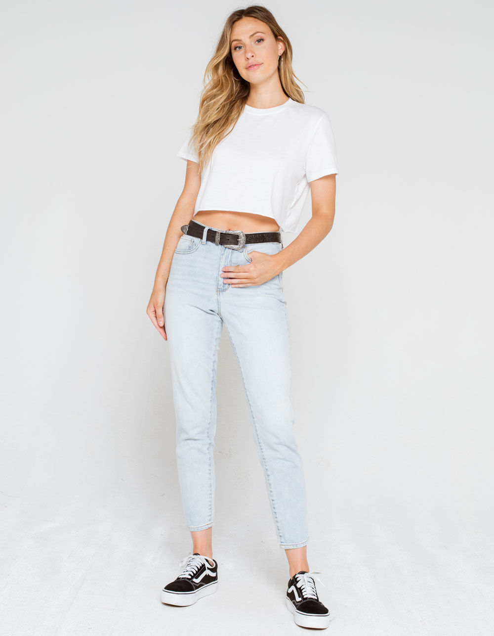 RSQ Solid Crop Womens White Tee - WHITE | Tillys