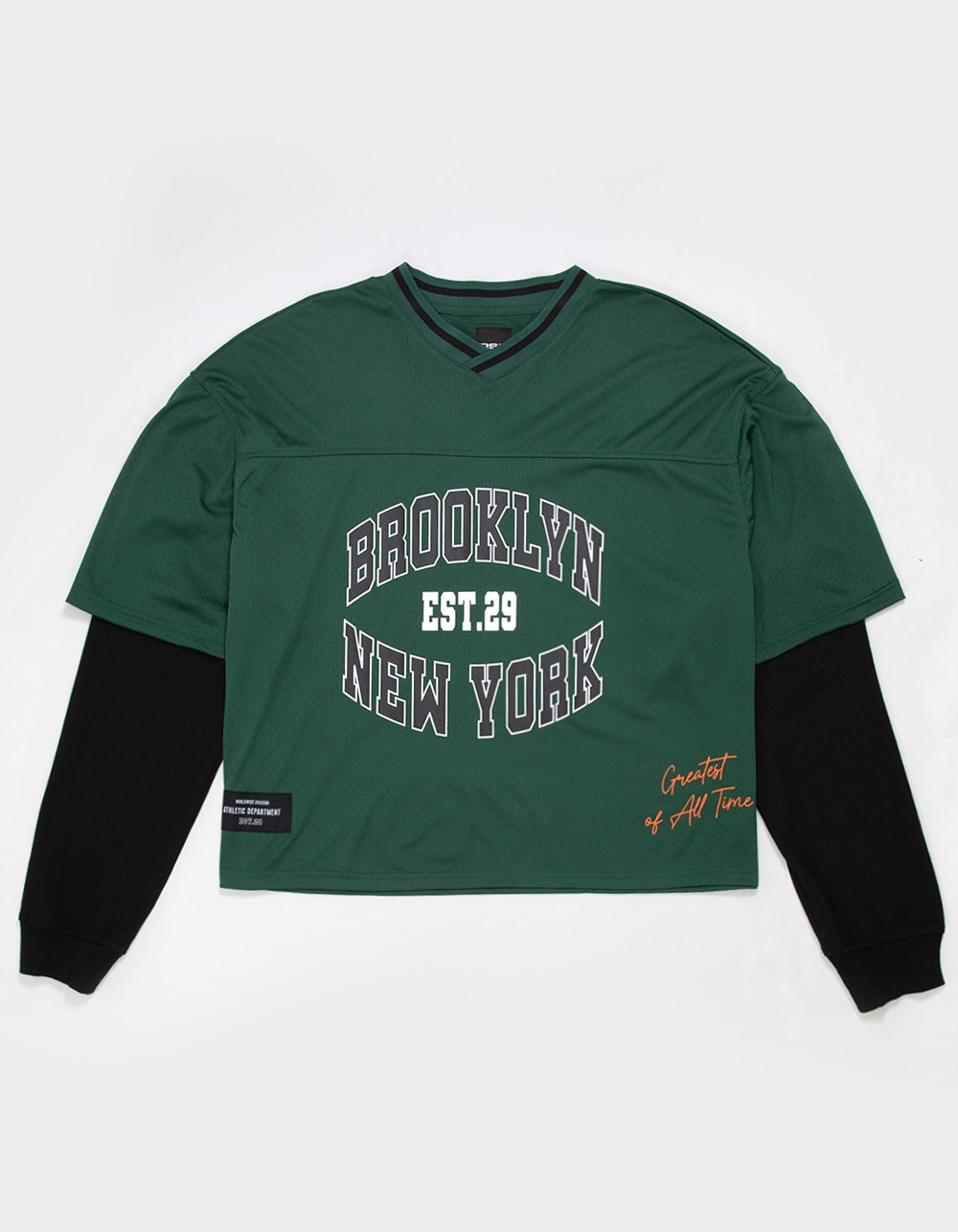 RSQ Mens Mesh Long Sleeve 2fer Jersey - GREEN