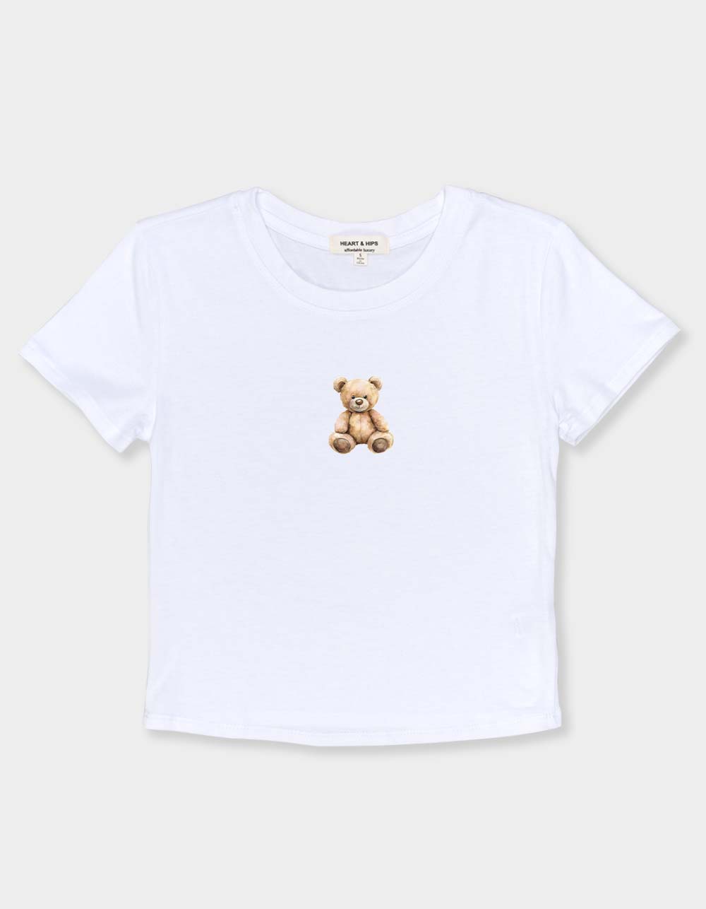 Bear Lone Womens Baby Tee - WHITE