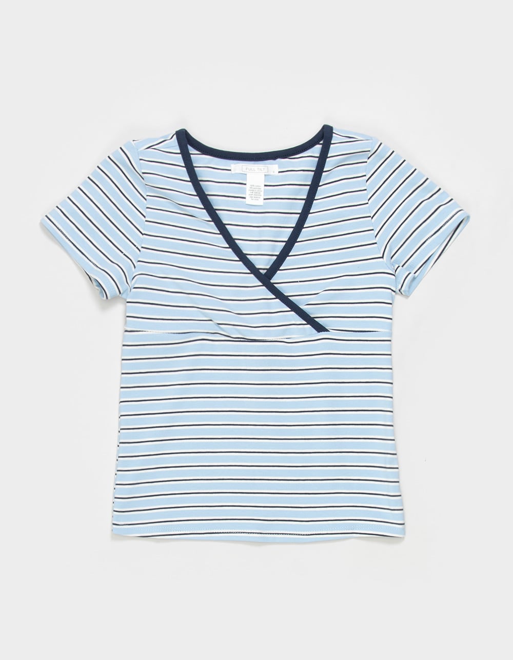 FULL TILT Girls Stripe Surplus Top - BLUE COMBO