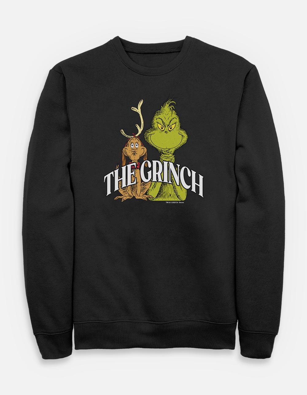 DR. SEUSS Grinch And Max Unisex Crewneck Sweatshirt - BLACK