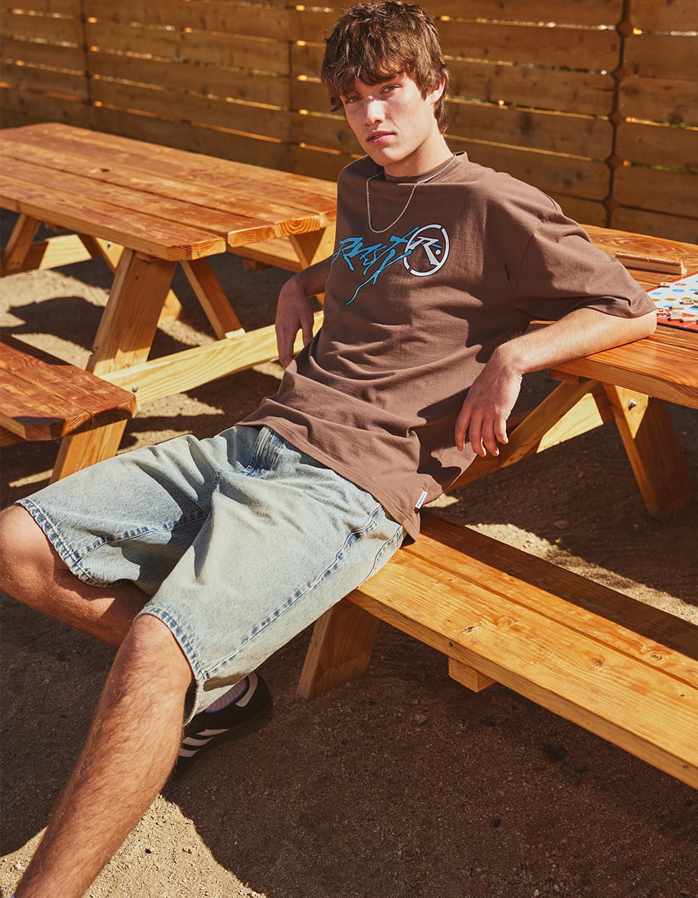 RUSTY Hoodus Mens Tee - BROWN