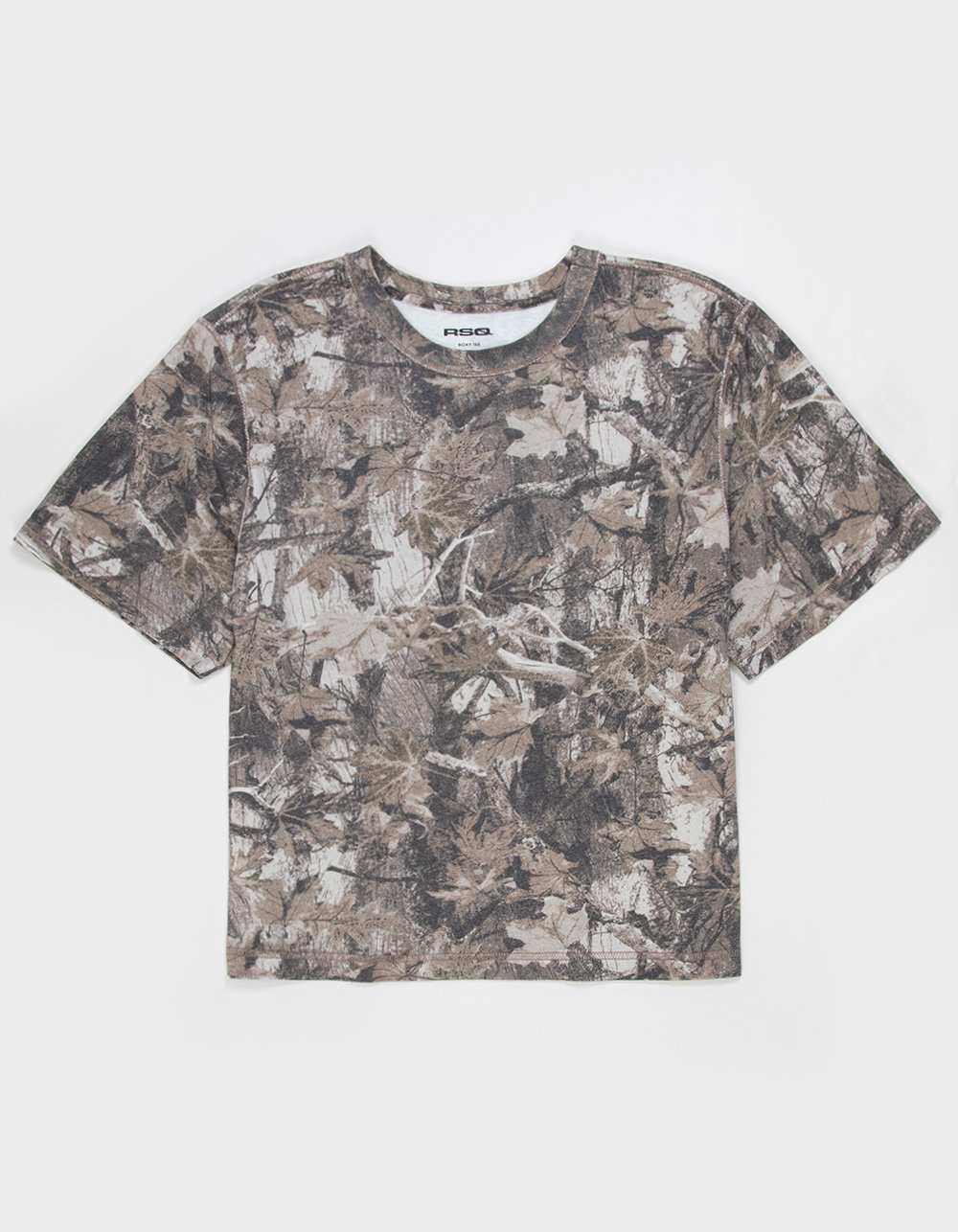 RSQ Mens Washed Boxy Tee - CAMO