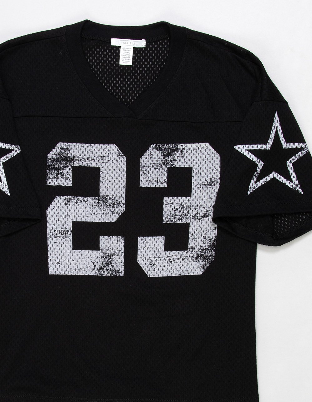FULL TILT 23 Star Girls Mesh Tee  - BLACK