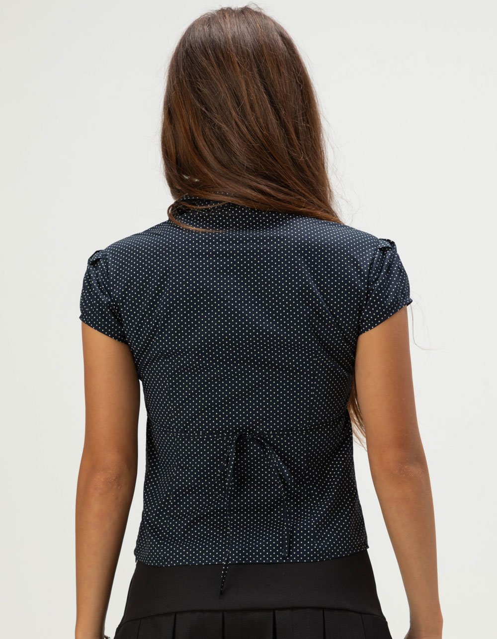 RSQ Womens Polka Dot Button Up Shirt - NAVY