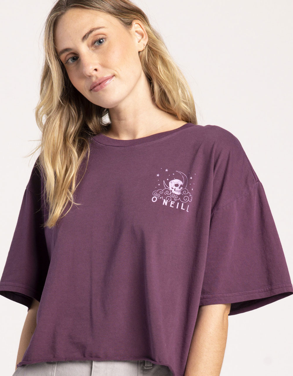 O'NEILL Dreamer Womens Oversized Cropped Tee PLUM Tillys