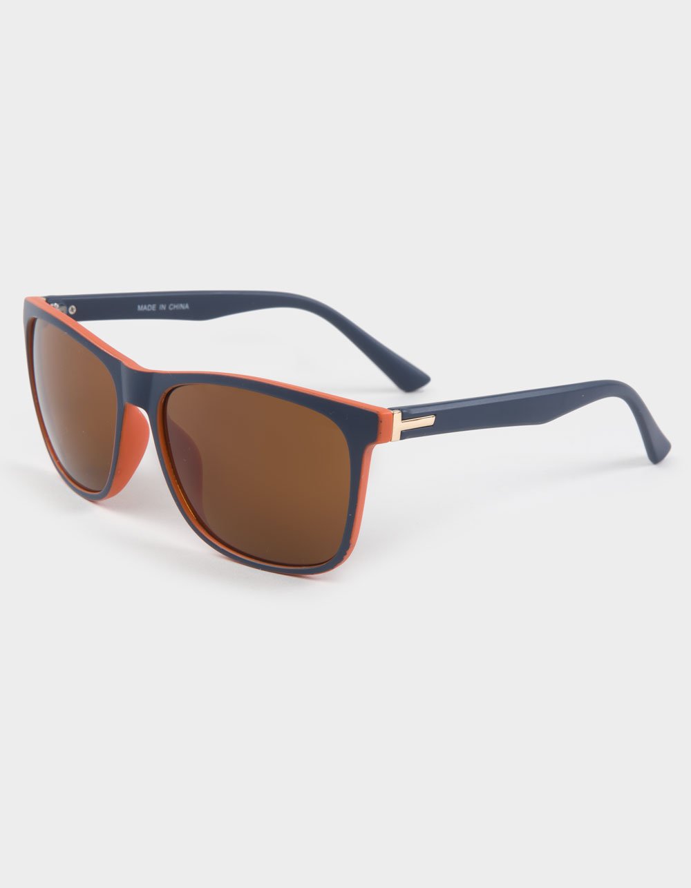 RSQ Matte Square Sunglasses - NAVY/ORANGE