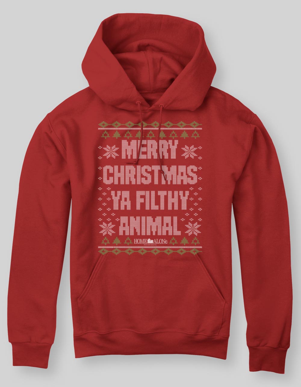 HOME ALONE Filthy Animal Unisex Ugly Hoodie - RED