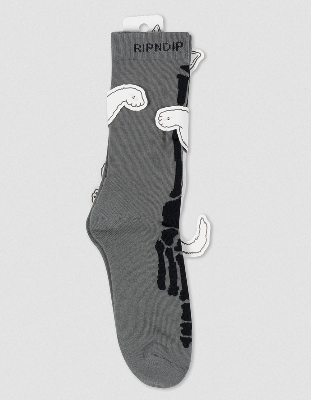 RIP N DIP Skelly Nerm Mens Crew Socks - GRAY COMBO