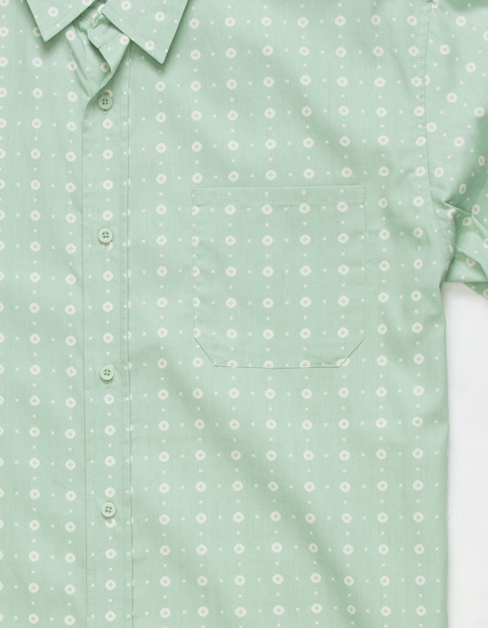 RSQ Mens Ditsy Geo Button Up Shirt - GRASSHOPPER