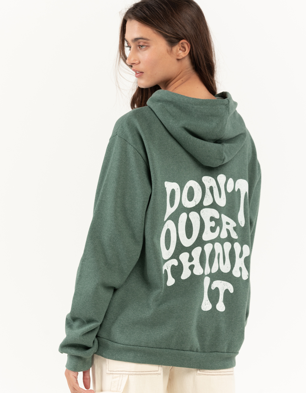 FULL TILT Don't Over Think It Womens Hoodie - GREEN | Tillys