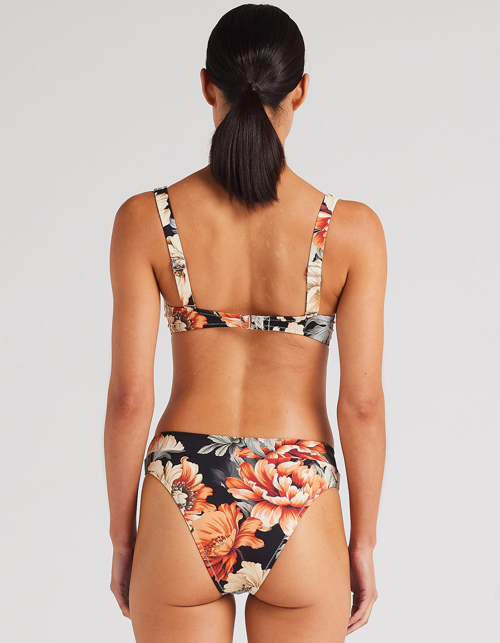 POOLSIDE PARADISO Panama High Cut Band Bikini Bottoms - BLACK COMBO