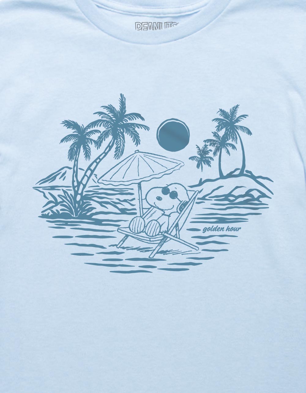 PEANUTS Snoopy Golden Hour Unisex Kids Tee - LIGHT BLUE