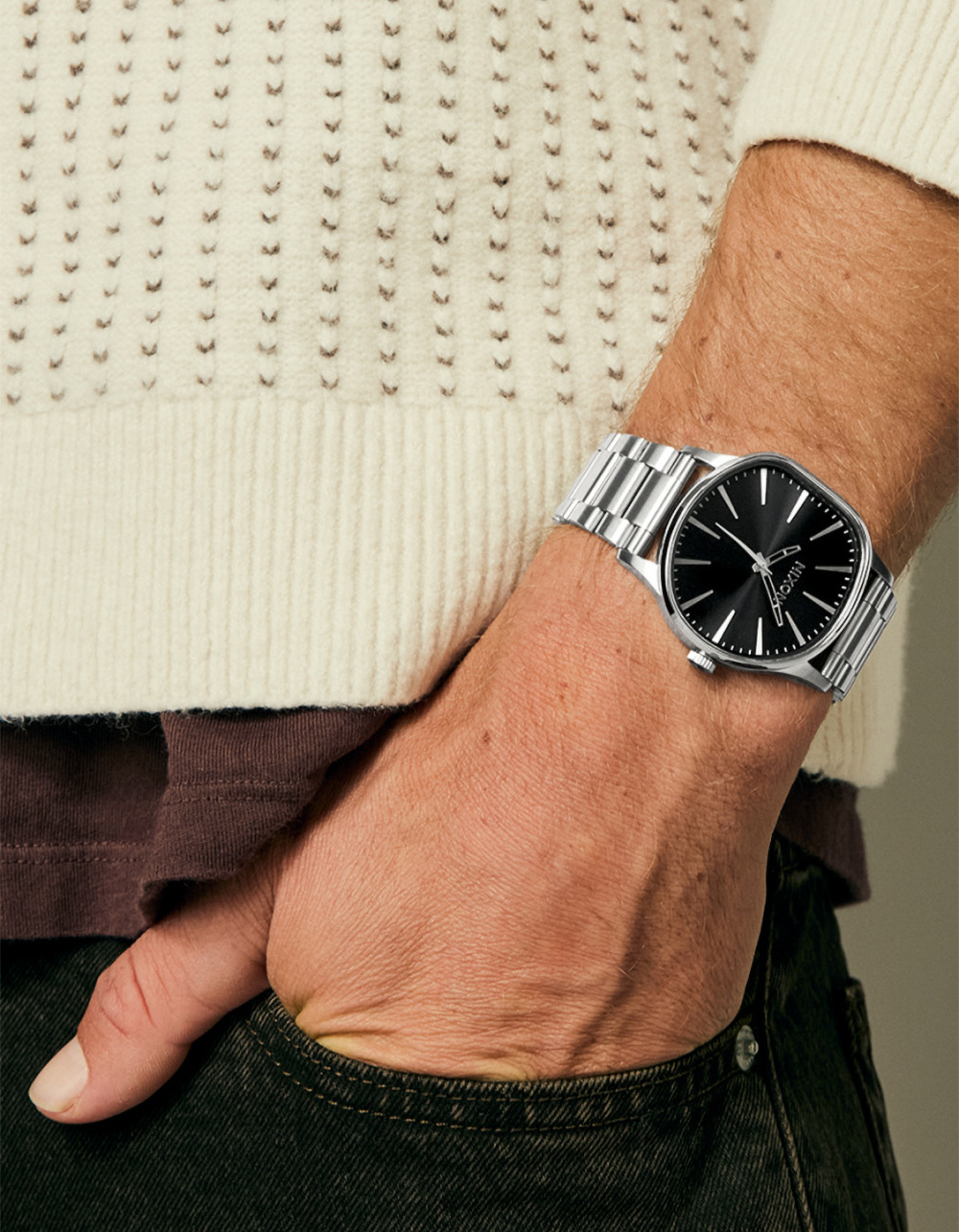 NIXON Sentry Wobble Watch - SILVER