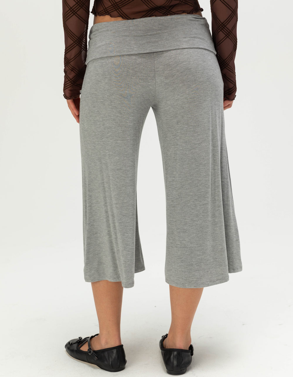 FULL TILT Womens Low Rise Gaucho Pants - HEATHER GRAY