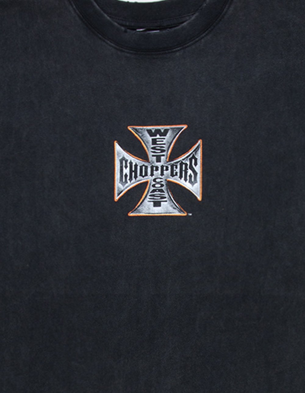 WEST COAST CHOPPERS Orange Hue Mens Boxy Tee - WASHED BLACK