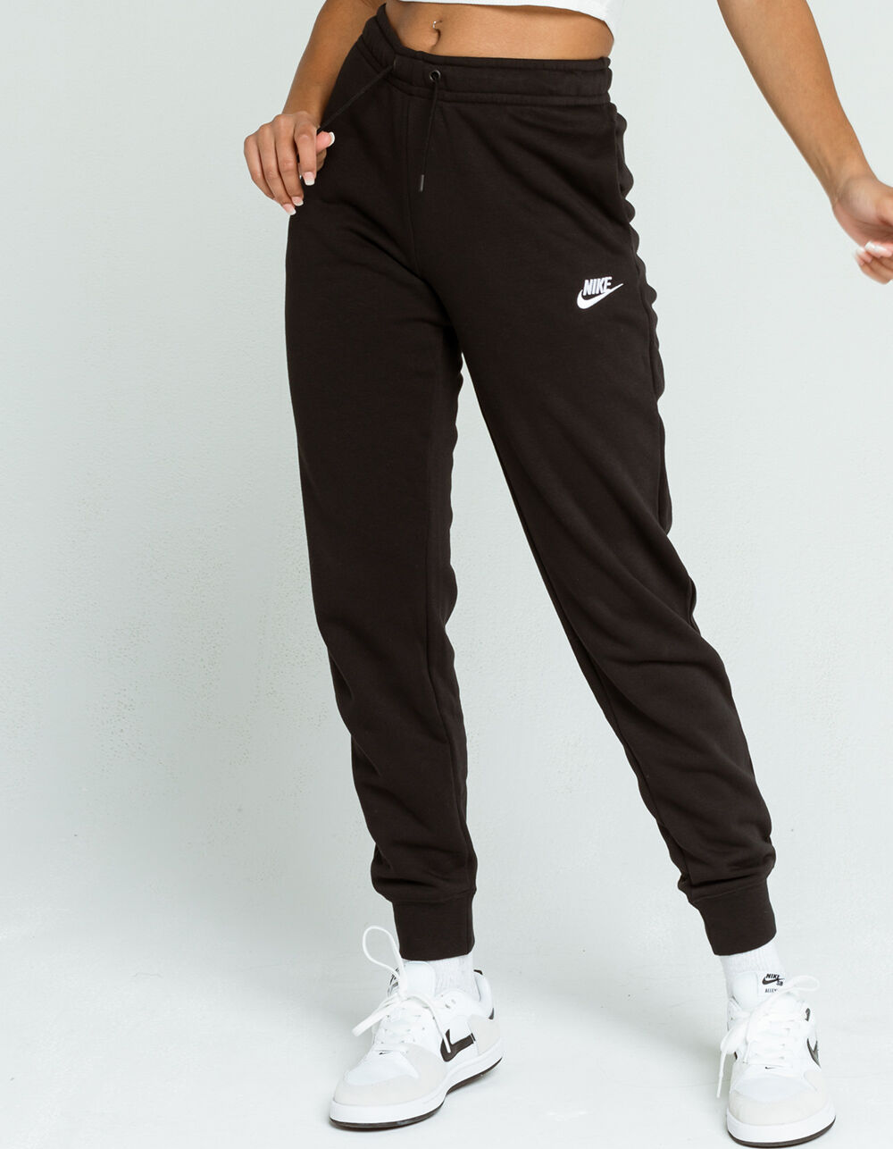 nike black essential slim joggers
