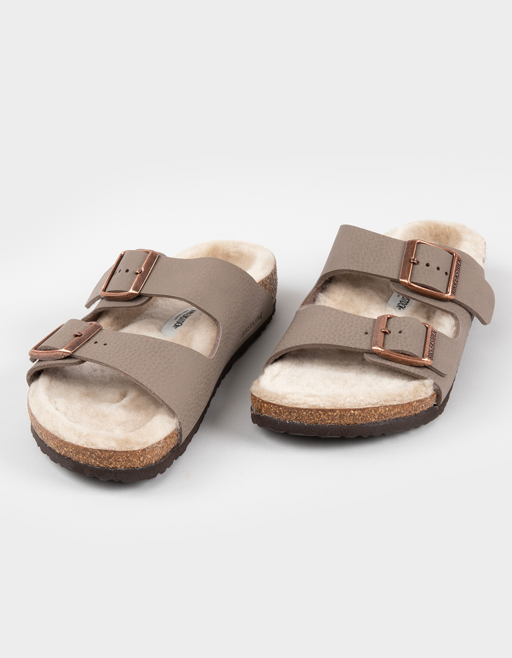 BIRKENSTOCK Arizona Birko-Flor Shearling Kids Sandals - GRAY