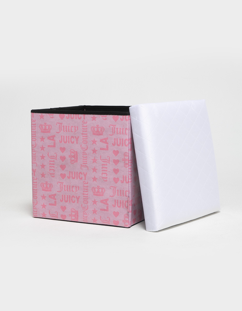JUICY COUTURE Lidded Collapsible Storage Cube - PINK