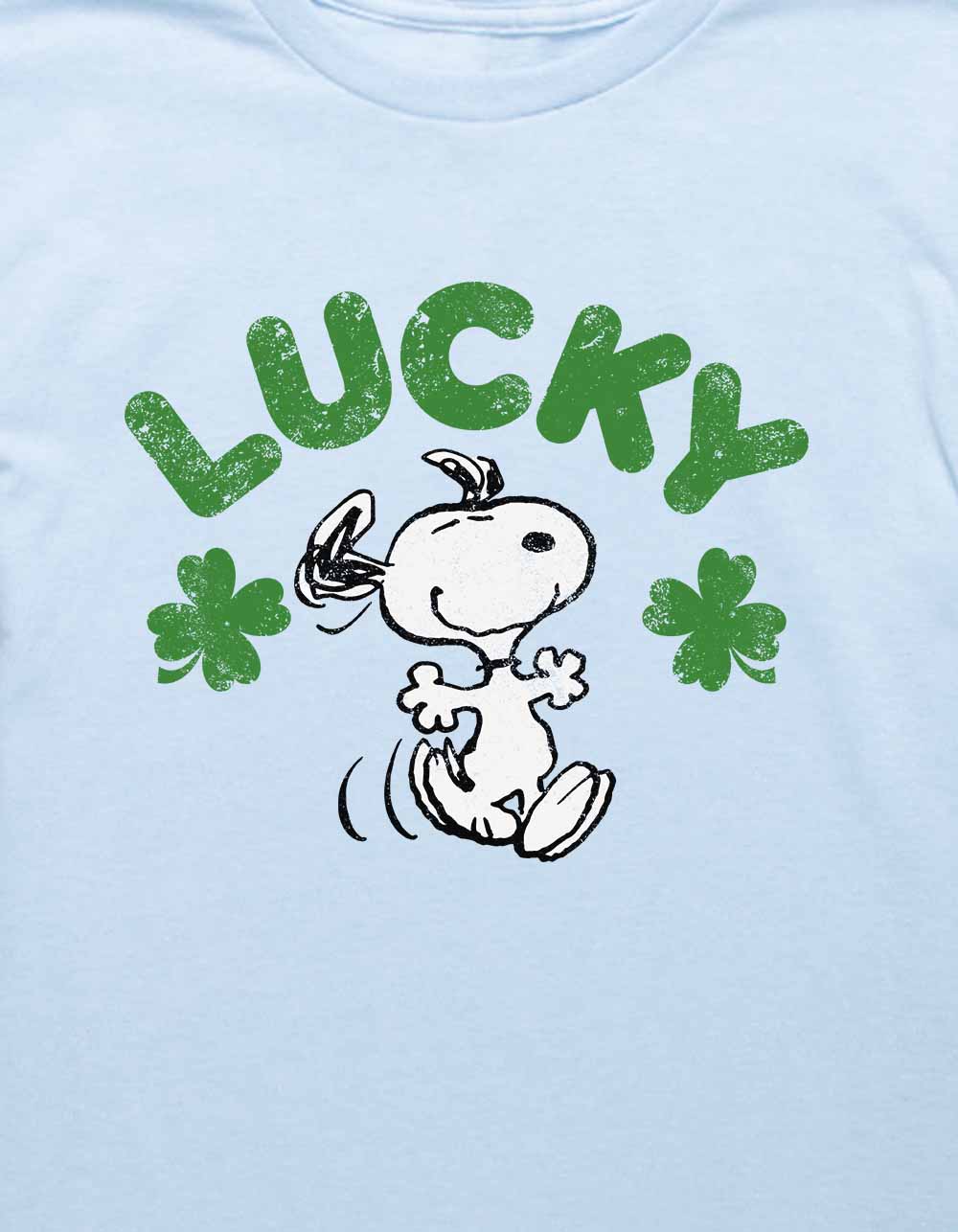 PEANUTS Lucky Snoopy Unisex Kids Tee - LIGHT BLUE