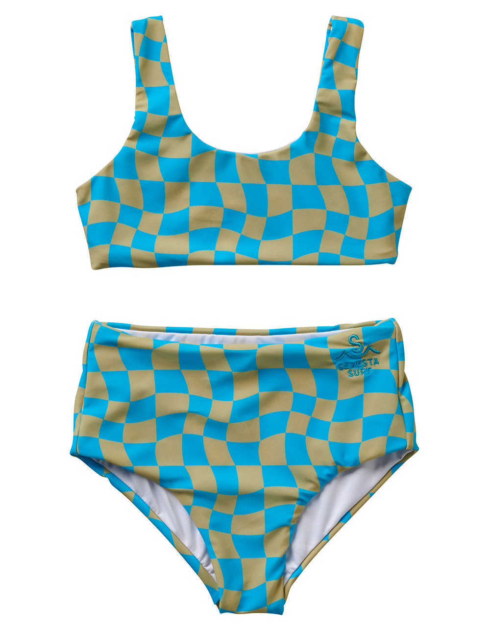 SEAESTA SURF Wavy Checks Girls Bralette Bikini Set