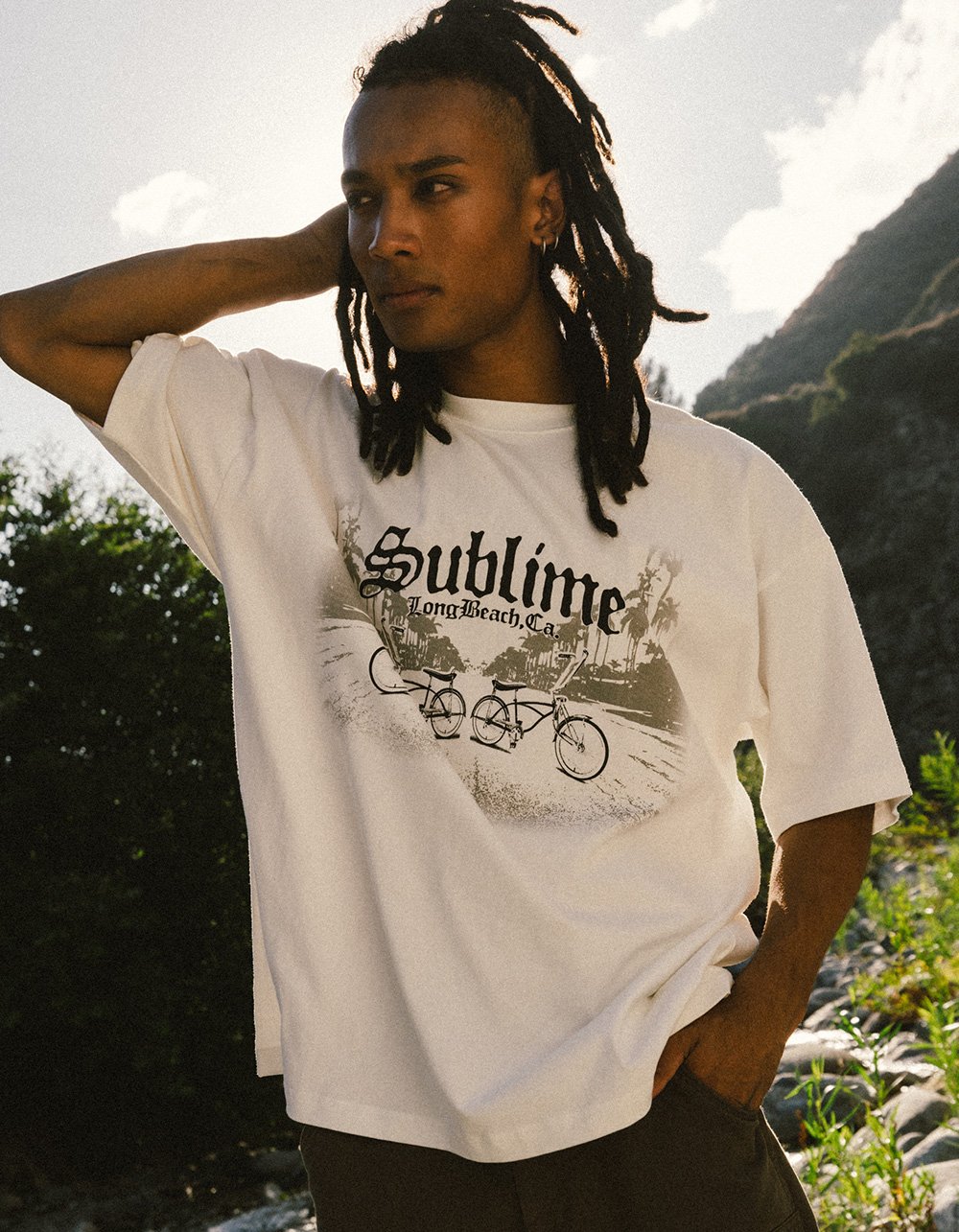 SUBLIME Long Beach Mens Boxy Tee - WHITE