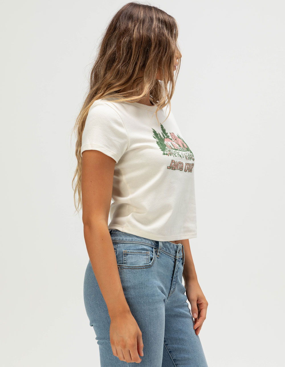 SANTA CRUZ Woodland Womens Crop Tee - NATURAL